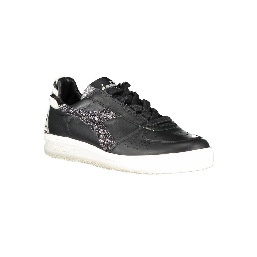 Diadora Schwarzes Leder Damen Sneaker – Bild 2
