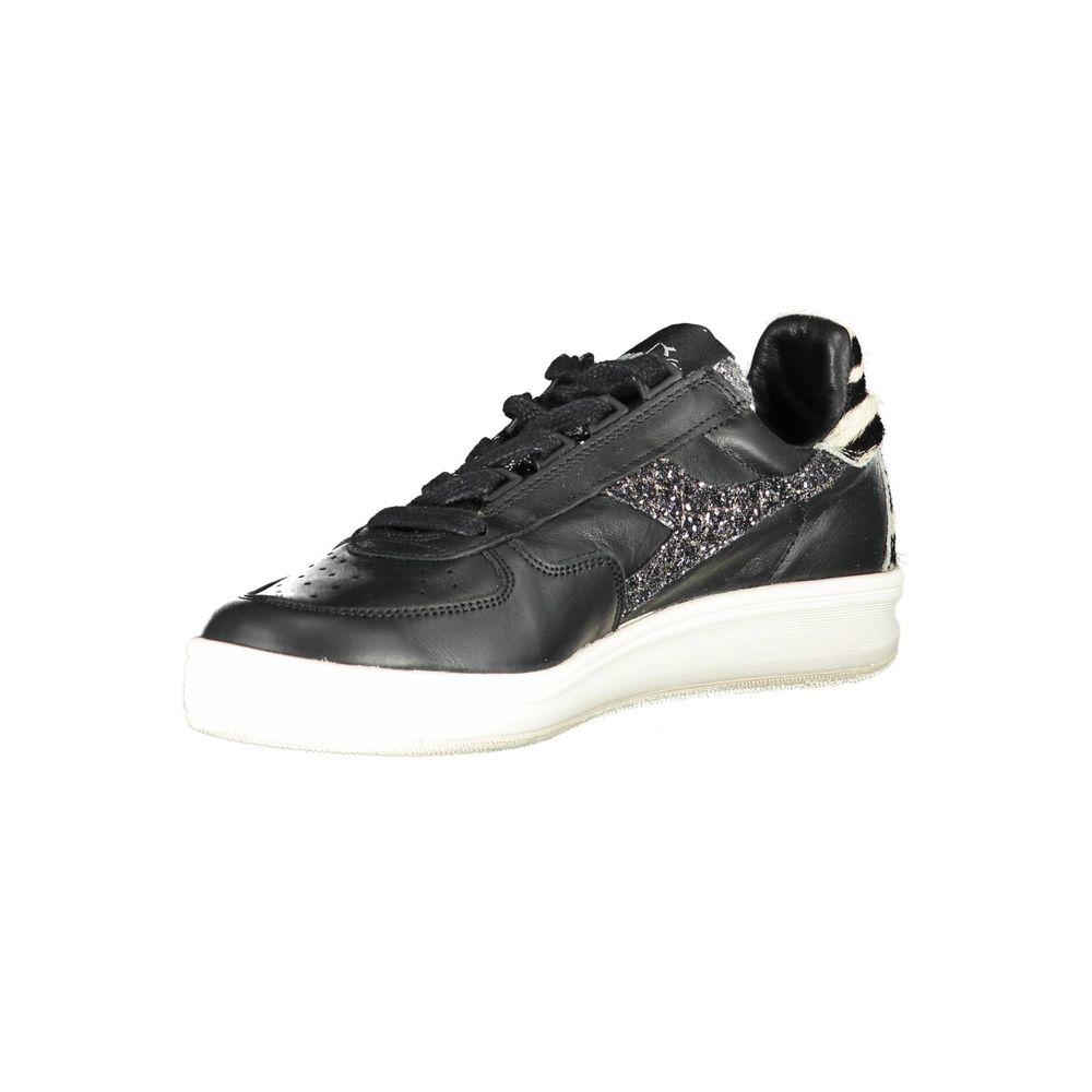 Diadora Schwarzes Leder Damen Sneaker – Bild 3