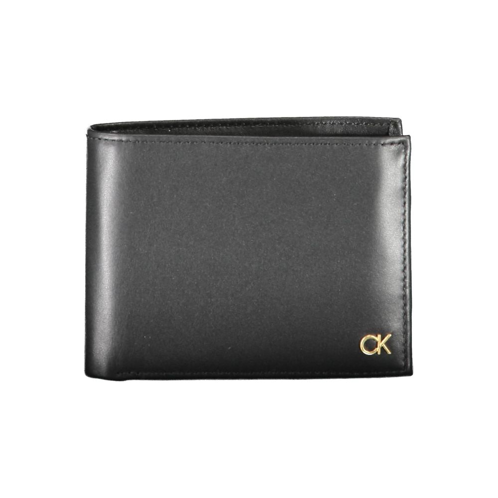 Calvin Klein Schwarzes Leder Portemonnaie