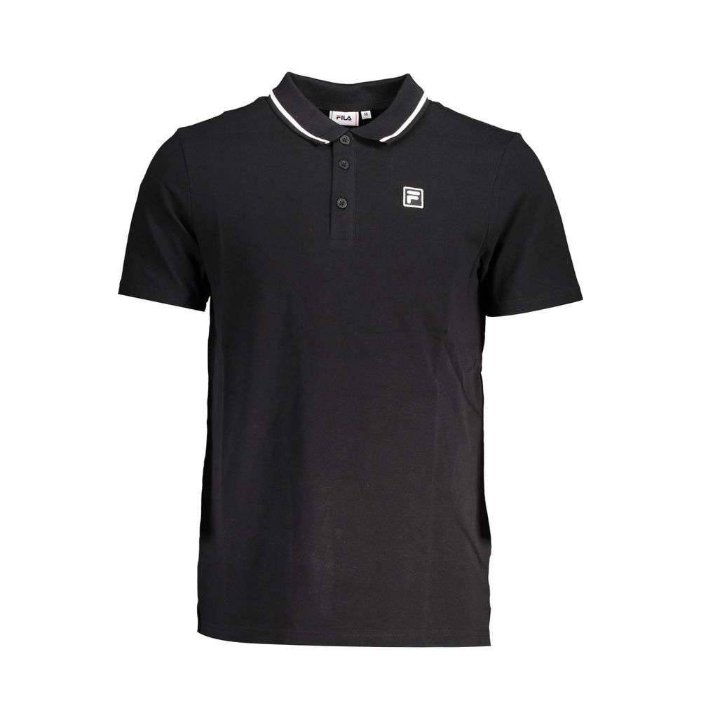 Fila Schwarzes Baumwoll-Poloshirt