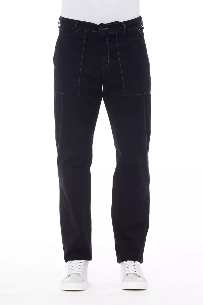 Alpha Studio Blaue Baumwolle Herrenhose