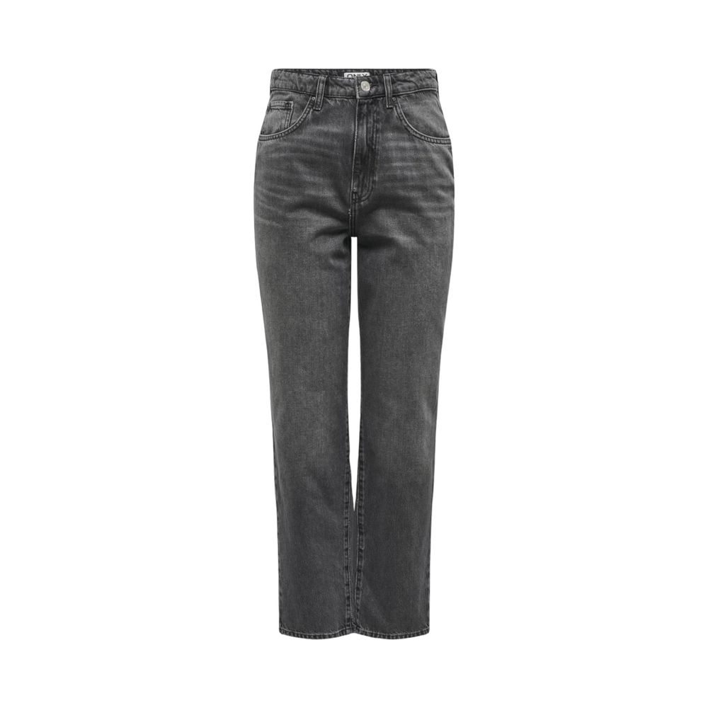 Only Graue Mama-Jeans aus Baumwolle