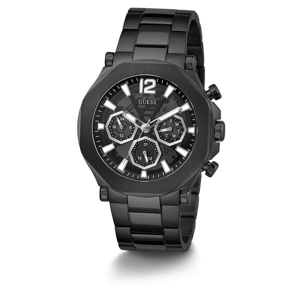 Guess Schwarze Uhr aus Edelstahl