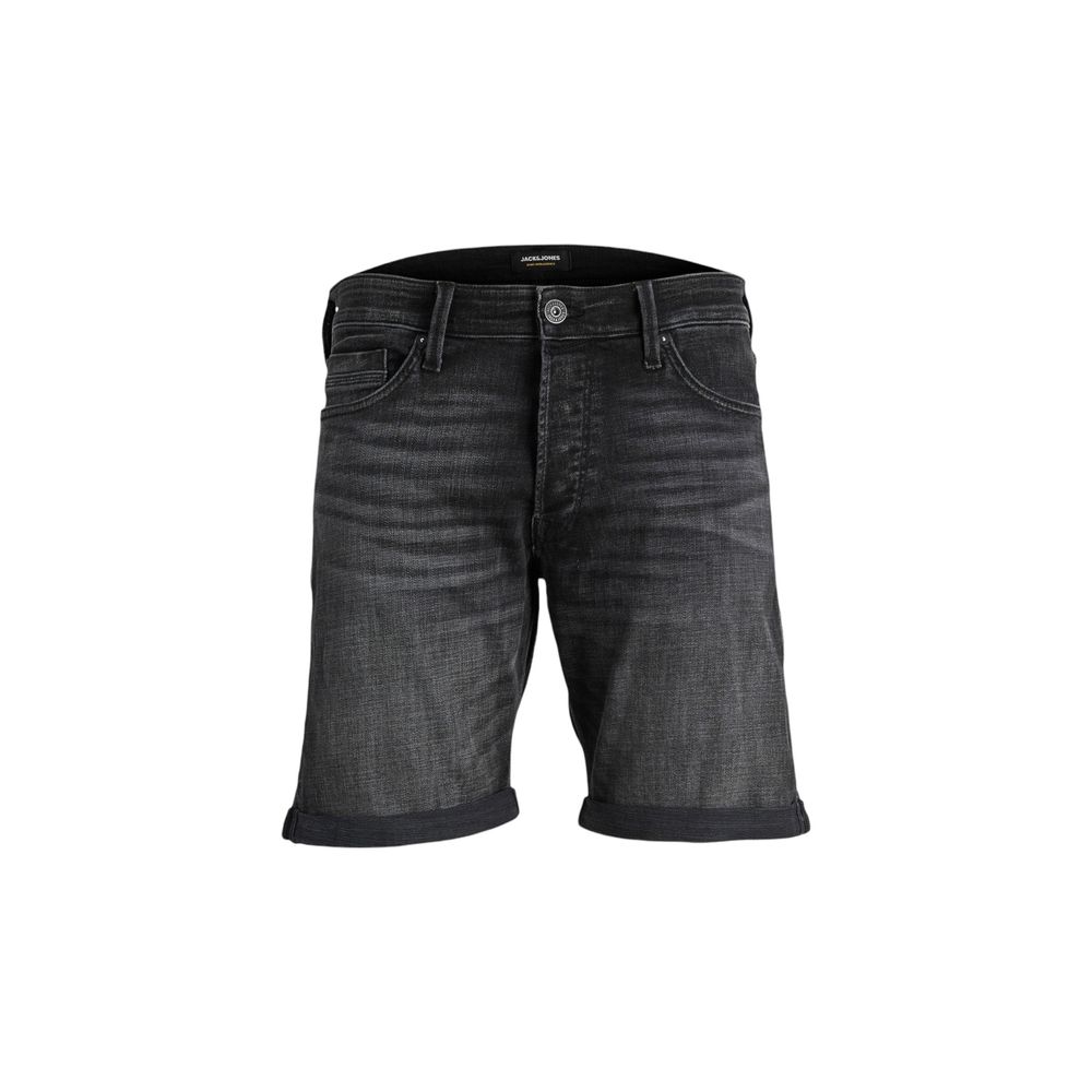 Jack Jones Schwarze Baumwoll-Bermudas