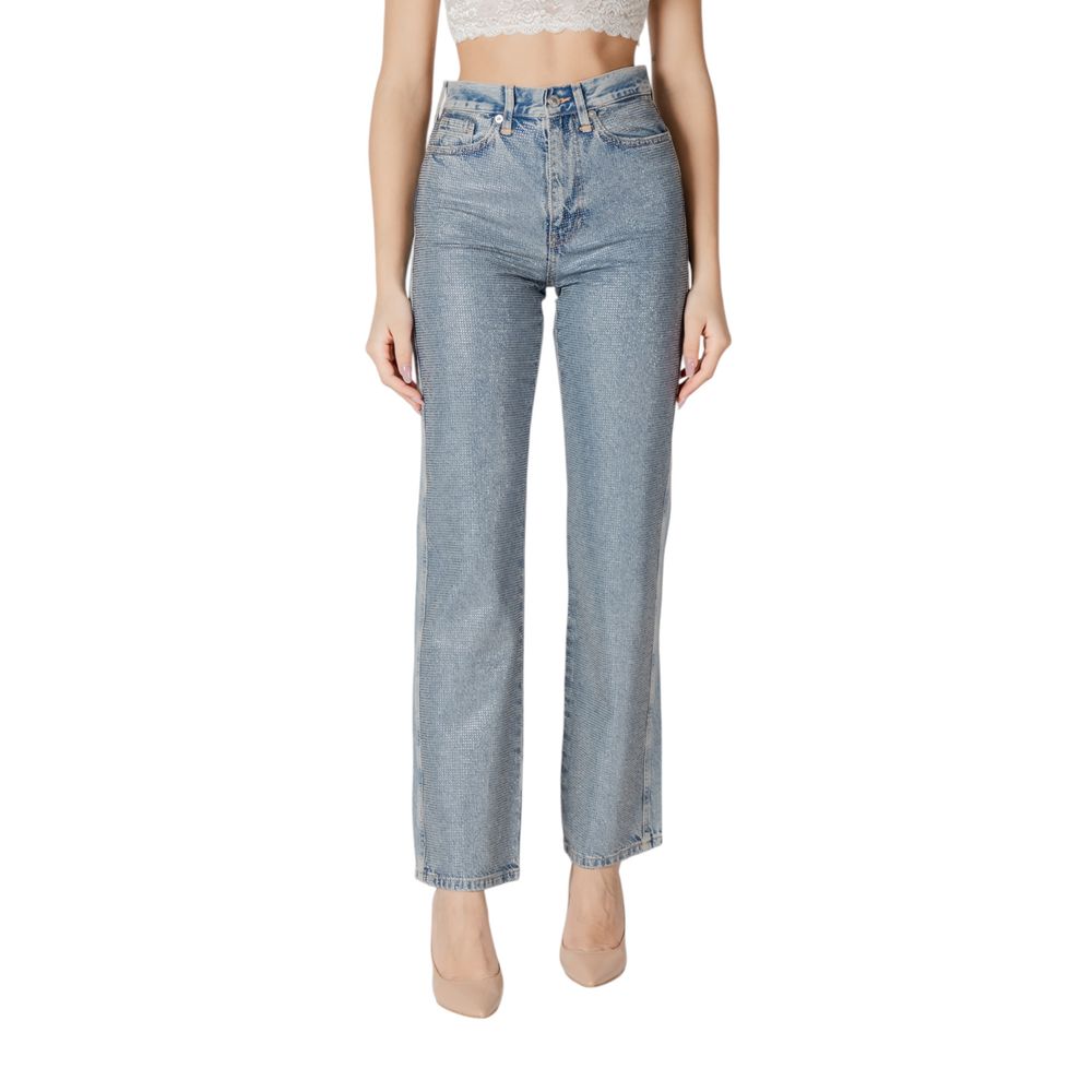 Only Blaue Mom-Jeans aus Baumwolle