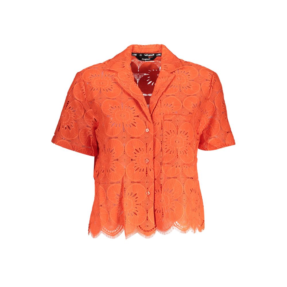 Desigual Orangefarbenes Baumwollhemd