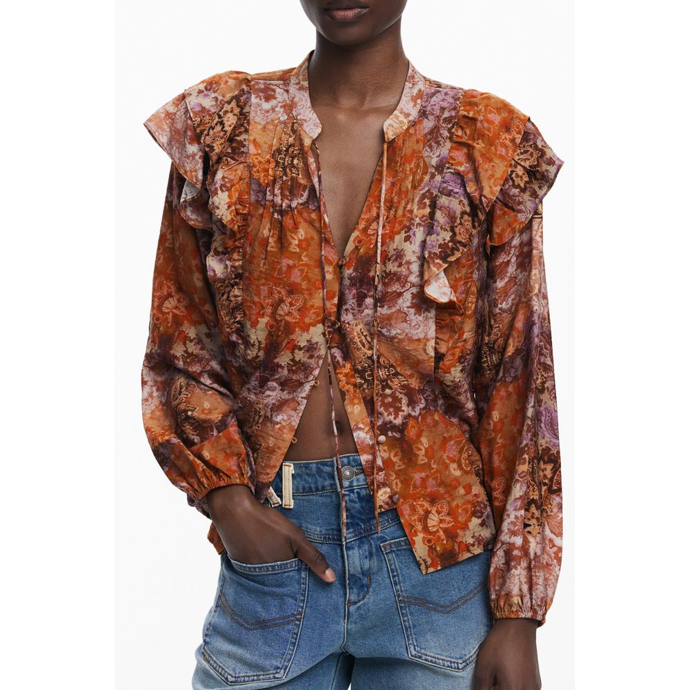 Desigual Orange Viskose Frauen Shirt