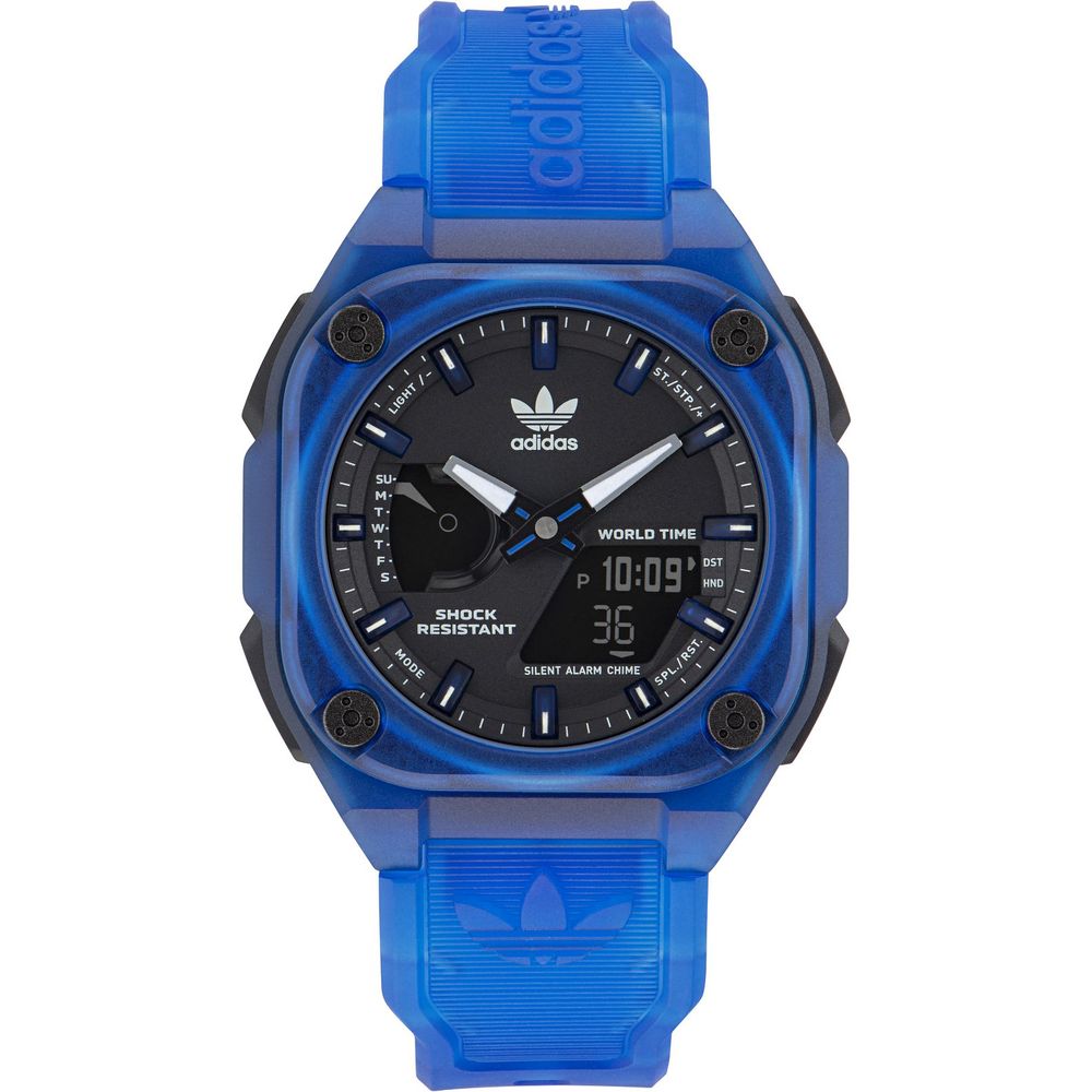 Adidas Blaue Sport-Uhr aus Gummi