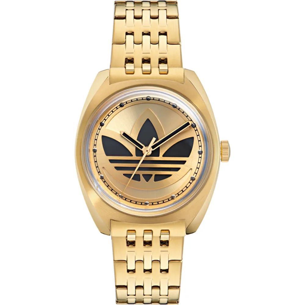 Adidas Goldene Armbanduhr aus Edelstahl