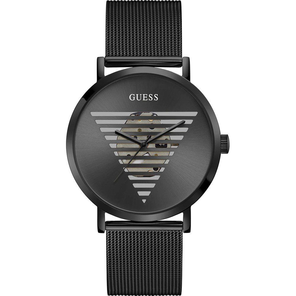Guess Schwarze Edelstahl-Dress-Uhr