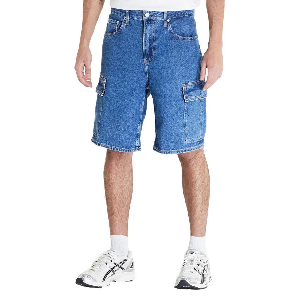 Calvin Klein Jeans Blaue Baumwoll-Bermudas
