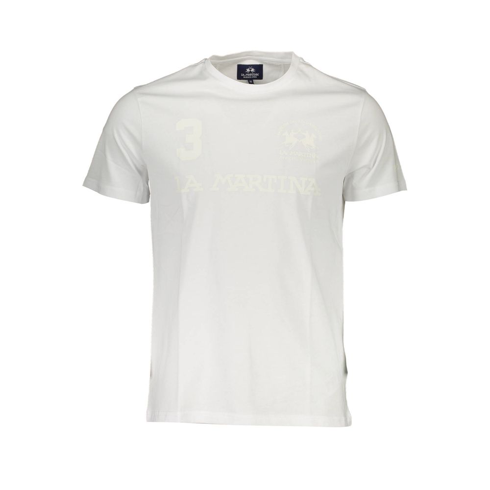 La Martina Weißes Baumwolle Männer T-Shirt