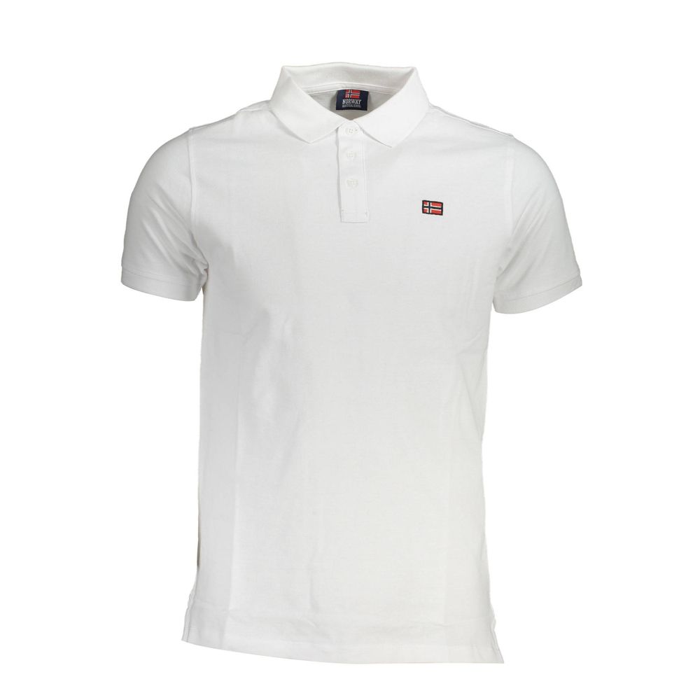 Norway 1963 Weißes Baumwoll-Poloshirt für Männer