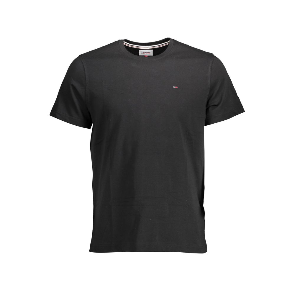 Tommy Hilfiger Schwarzes Bio-Baumwoll-T-Shirt fĂŒr MĂ€nner