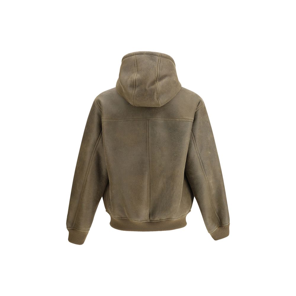 Emporio Armani Brauner Lamm-Bomber Ovis Aries Aries – Bild 2