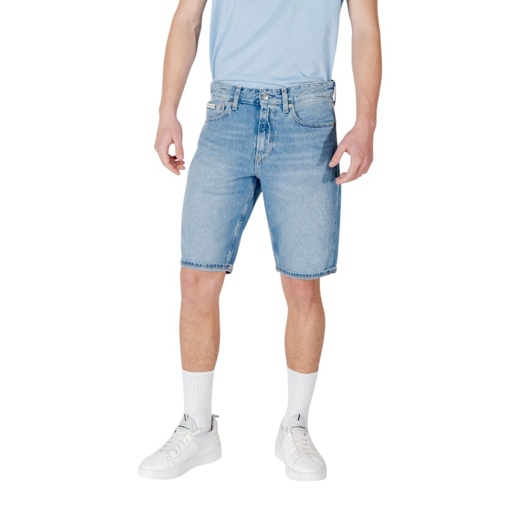 Calvin Klein Jeans Blaue Baumwoll-Bermudas