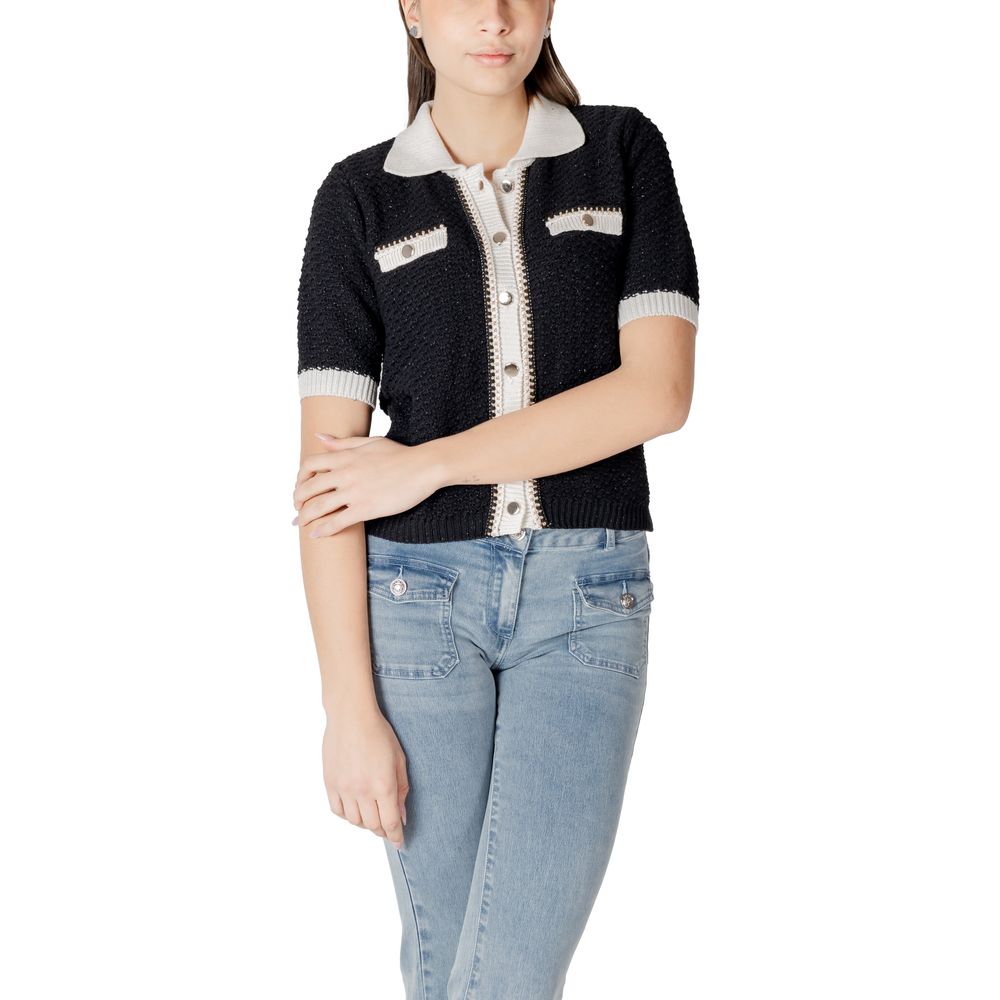 Morgan De Toi Schwarzer Pullover aus recycelter Baumwolle – Bild 5