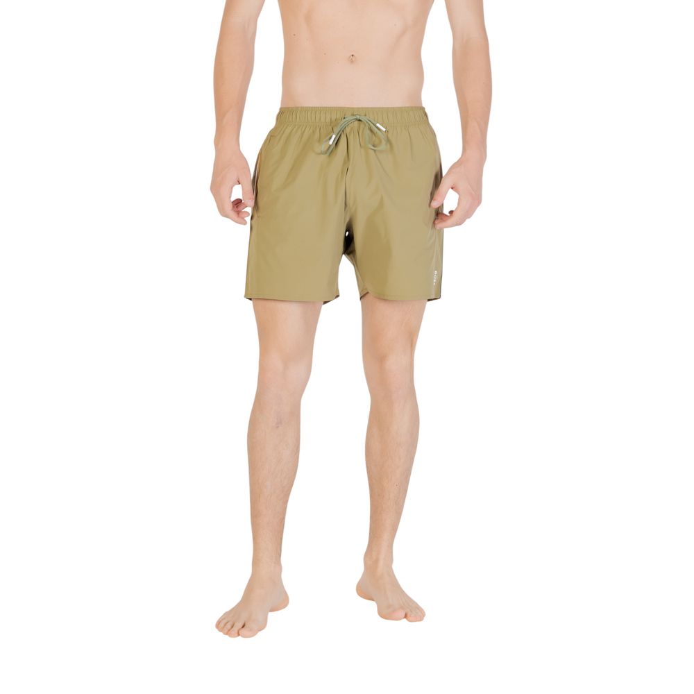 Hugo Boss Grüne Polyester-Badeshorts