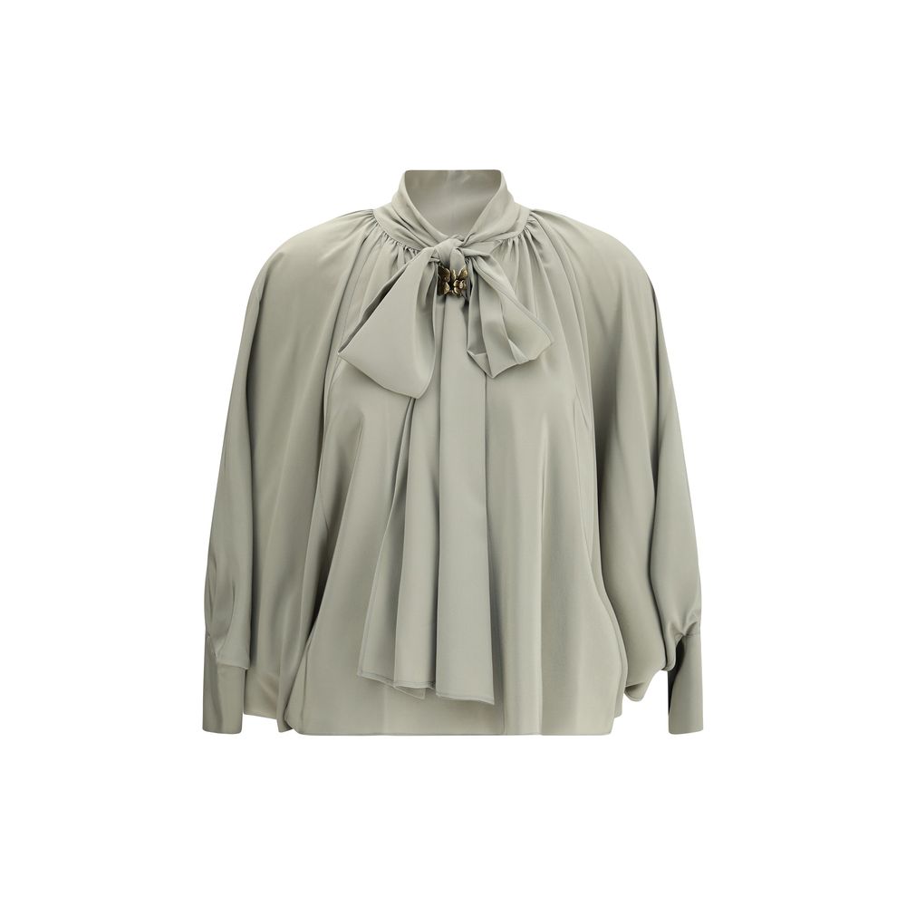 Max Mara Grüne Seidenbluse