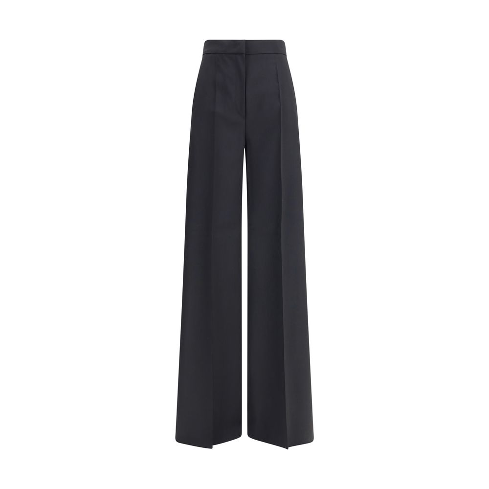 Max Mara Schwarze Freizeit-Hose aus Wollfleece