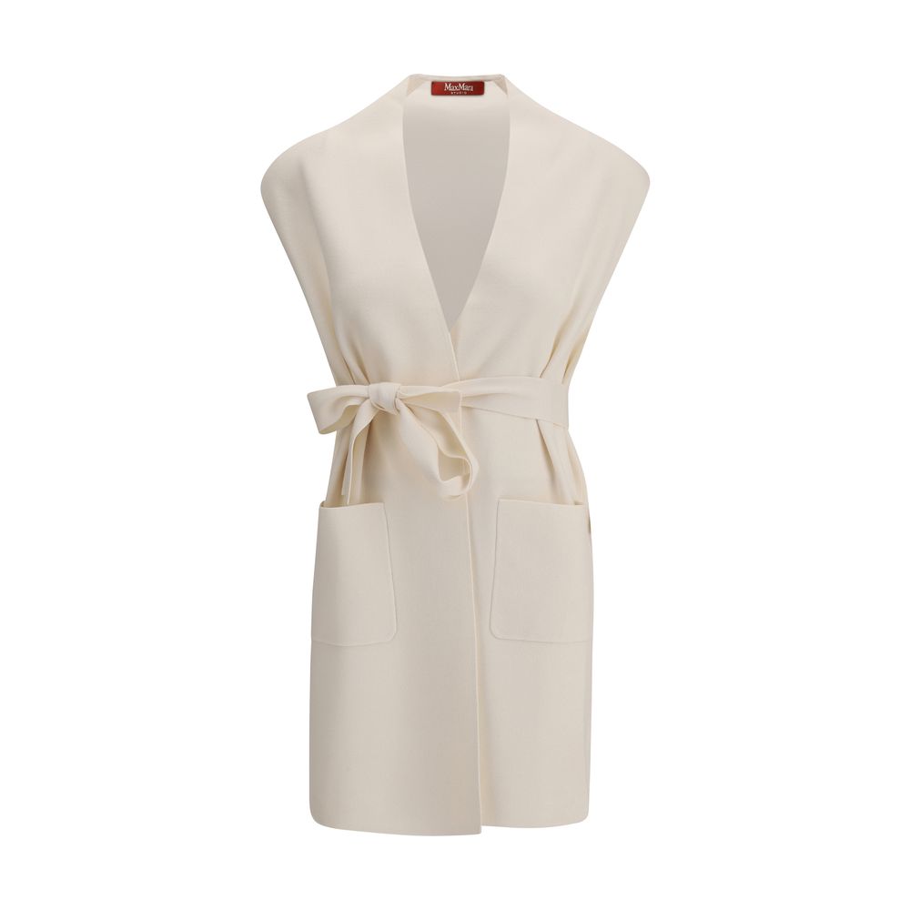 Max Mara Mantel aus Viskose in Creme