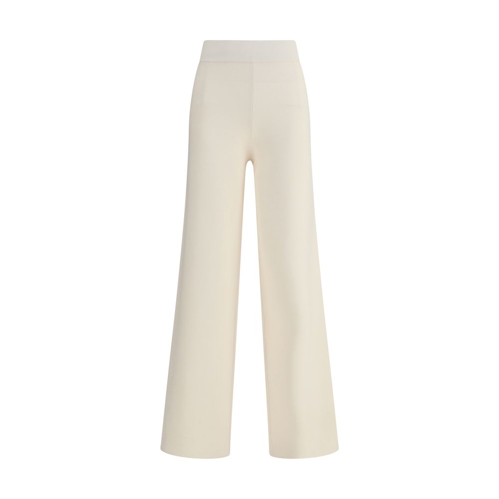 Max Mara Beigefarbene Viskose-Hose im Casual-Look