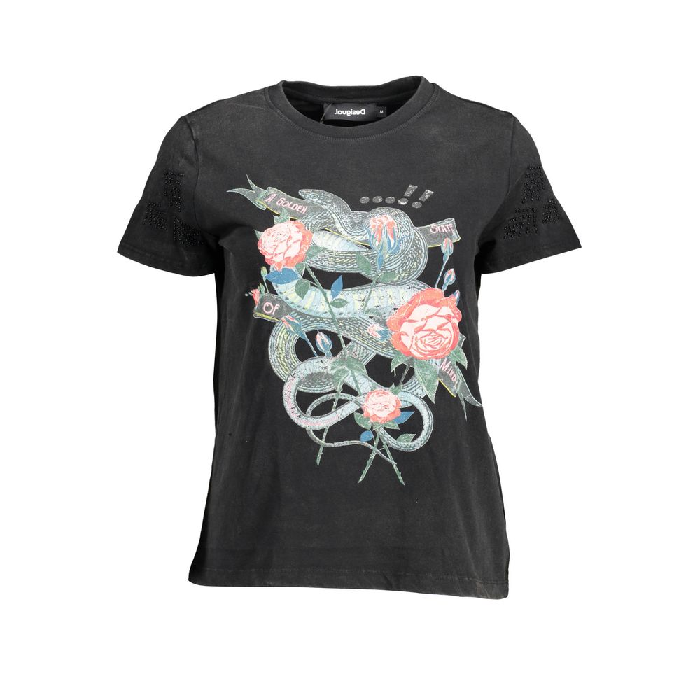 Desigual Baumwoll-T-Shirt in Schwarz