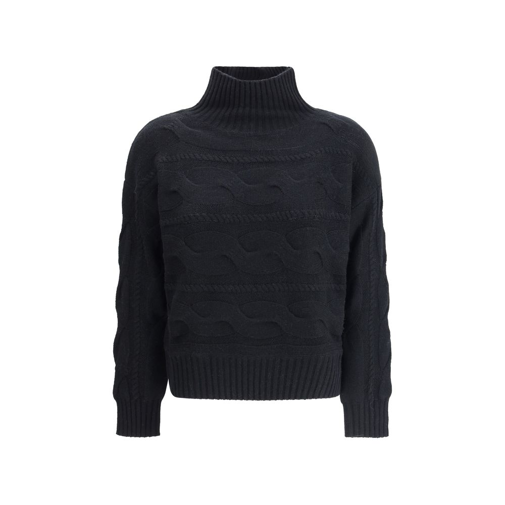 Max Mara Schwarzer Woll-Sweatshirt