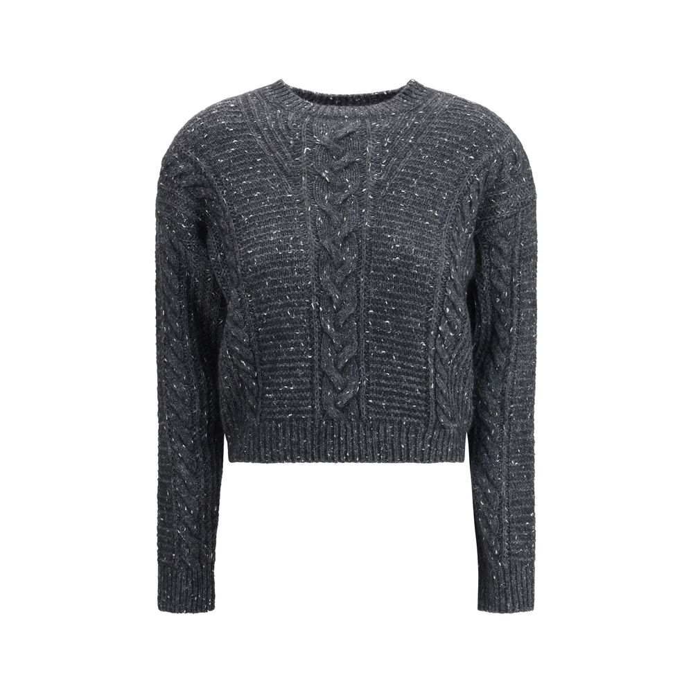 Max Mara Grau melierter Polyamid-Pullover