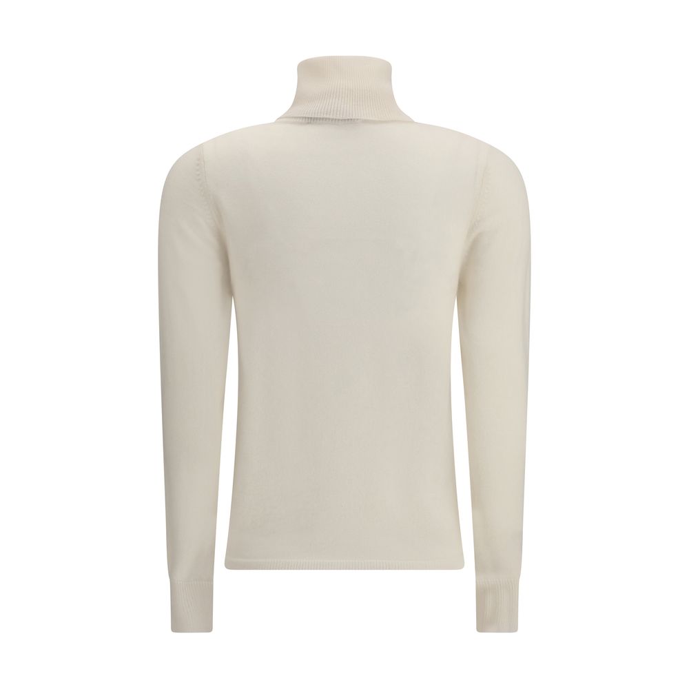 Max Mara Weißer Wollrollkragenpullover – Bild 2