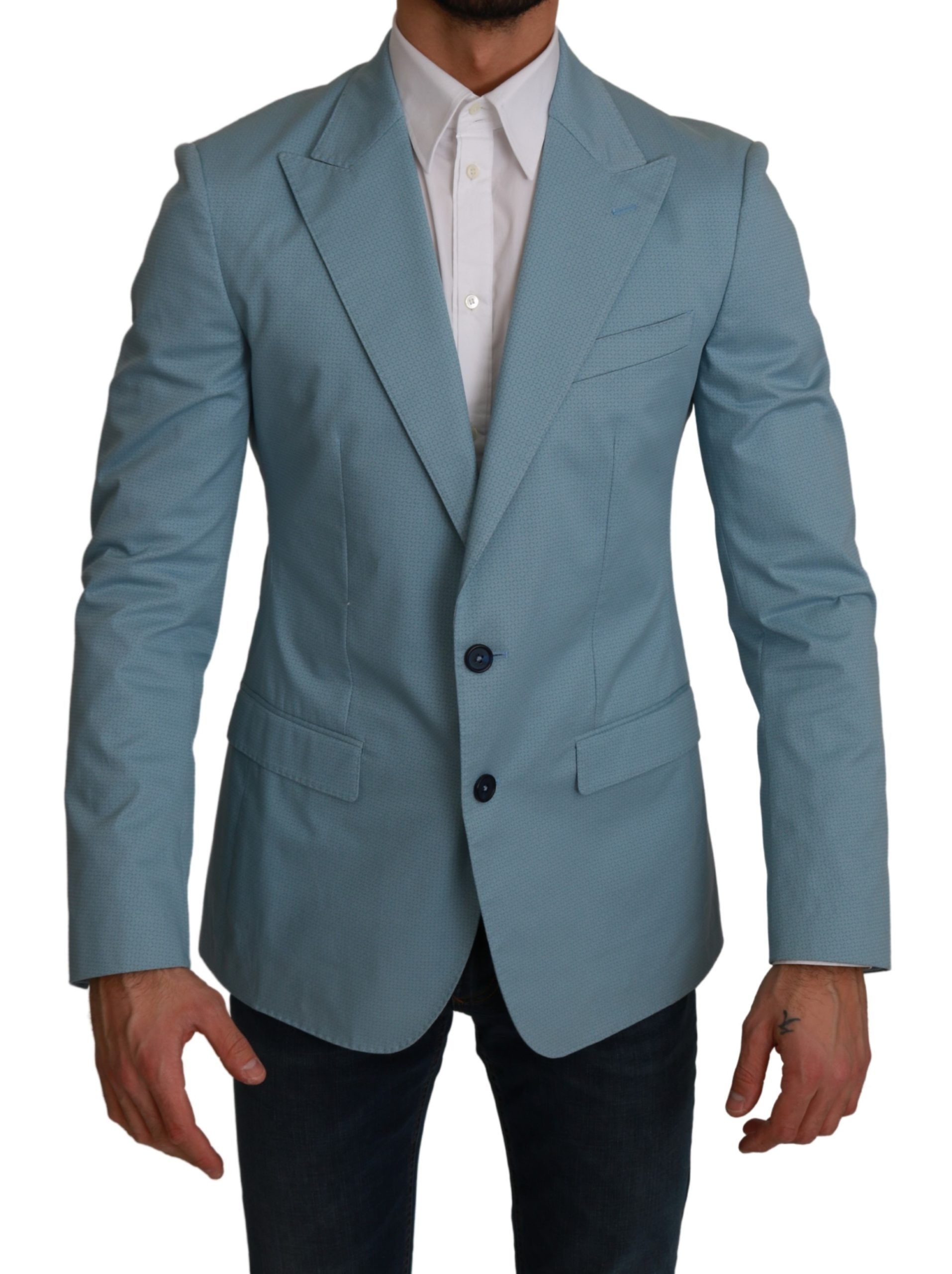 Dolce & Gabbana Blauer Slim Fit Mantel Jacke MARTINI Blazer