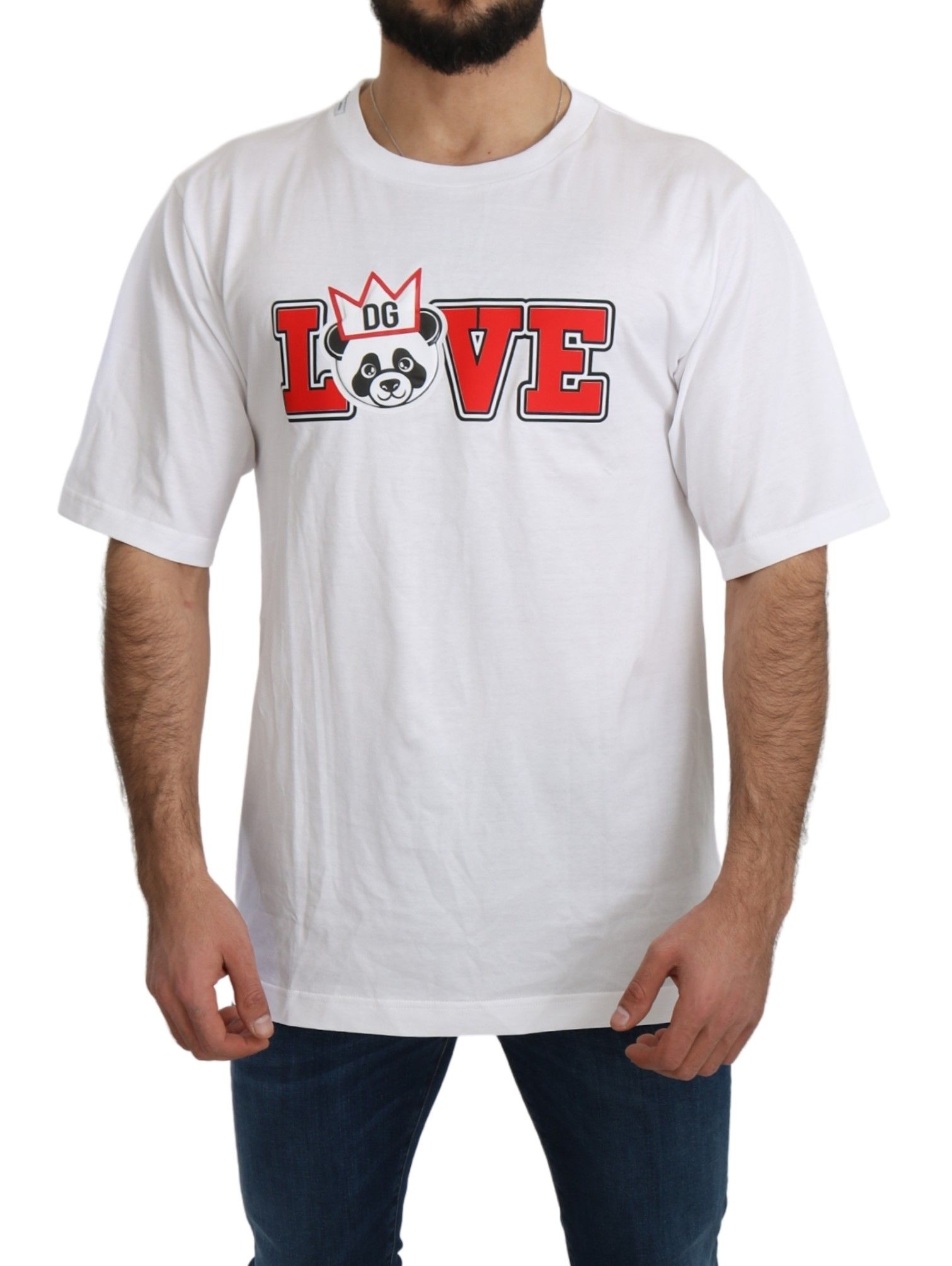 Dolce & Gabbana Weißes Love Panda Print Top T-shirt
