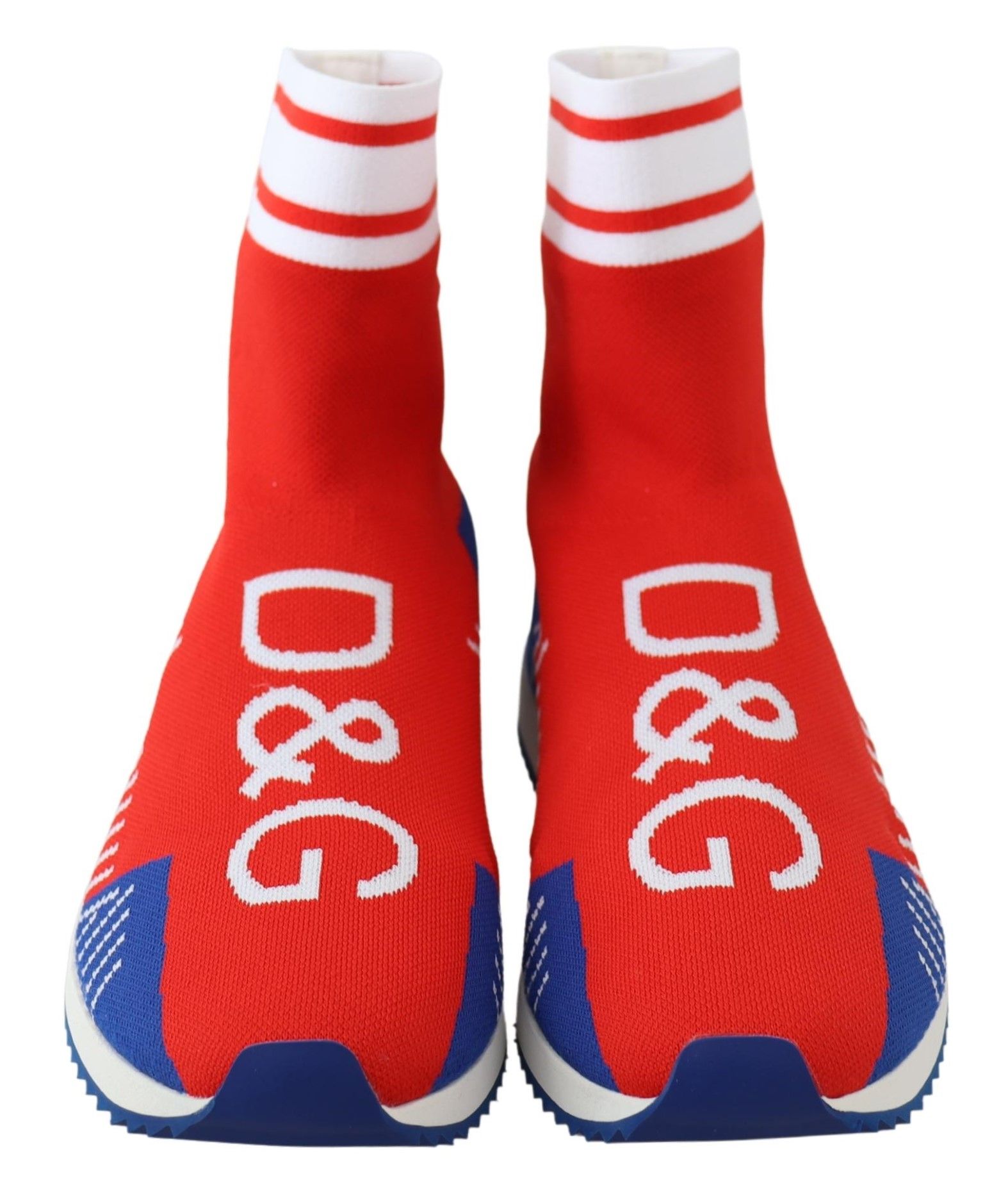 Dolce & Gabbana Blau Rot Sorrento Logo Turnschuhe Socken Schuhe – Bild 4
