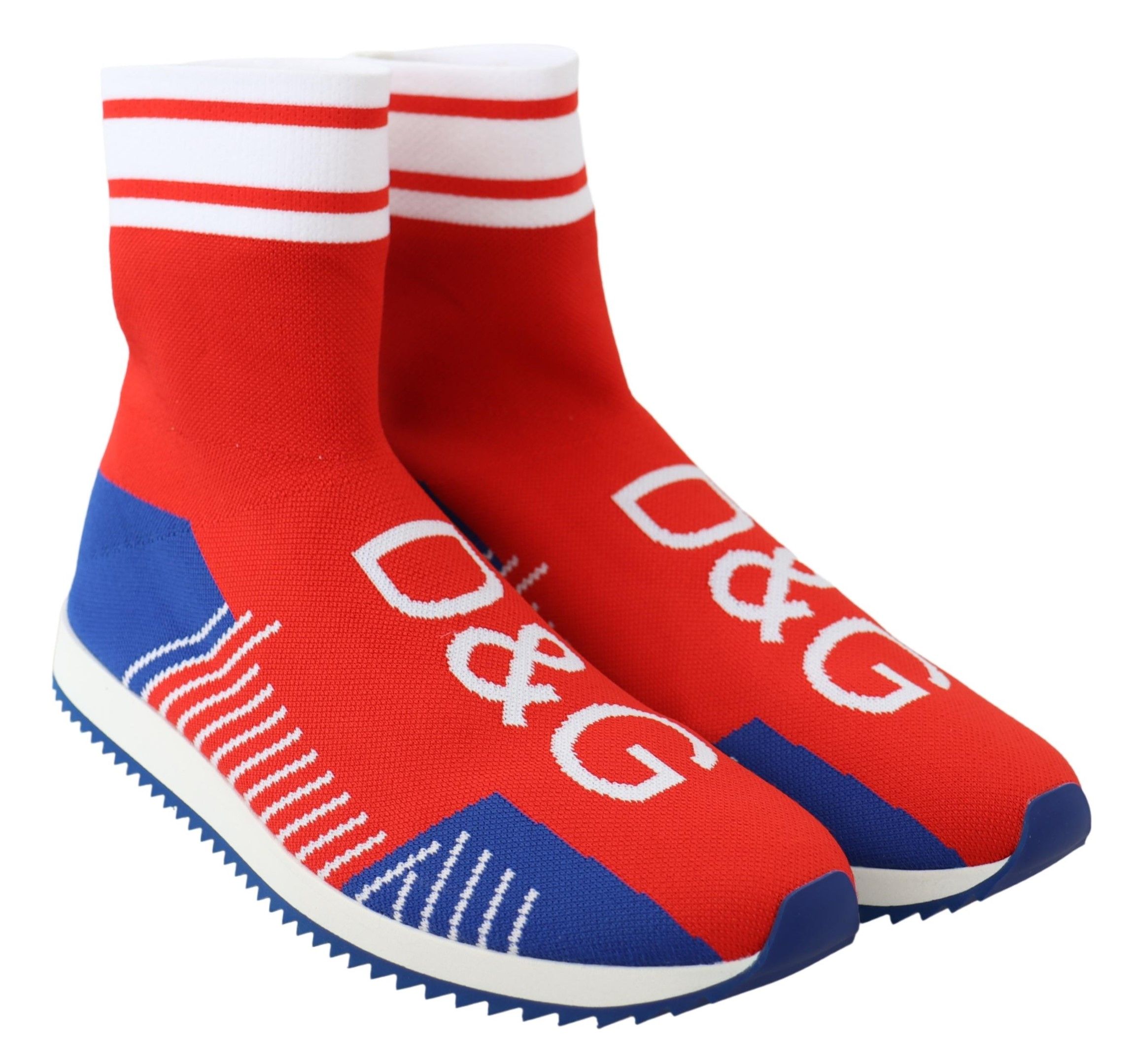 Dolce & Gabbana Blau Rot Sorrento Logo Turnschuhe Socken Schuhe – Bild 5