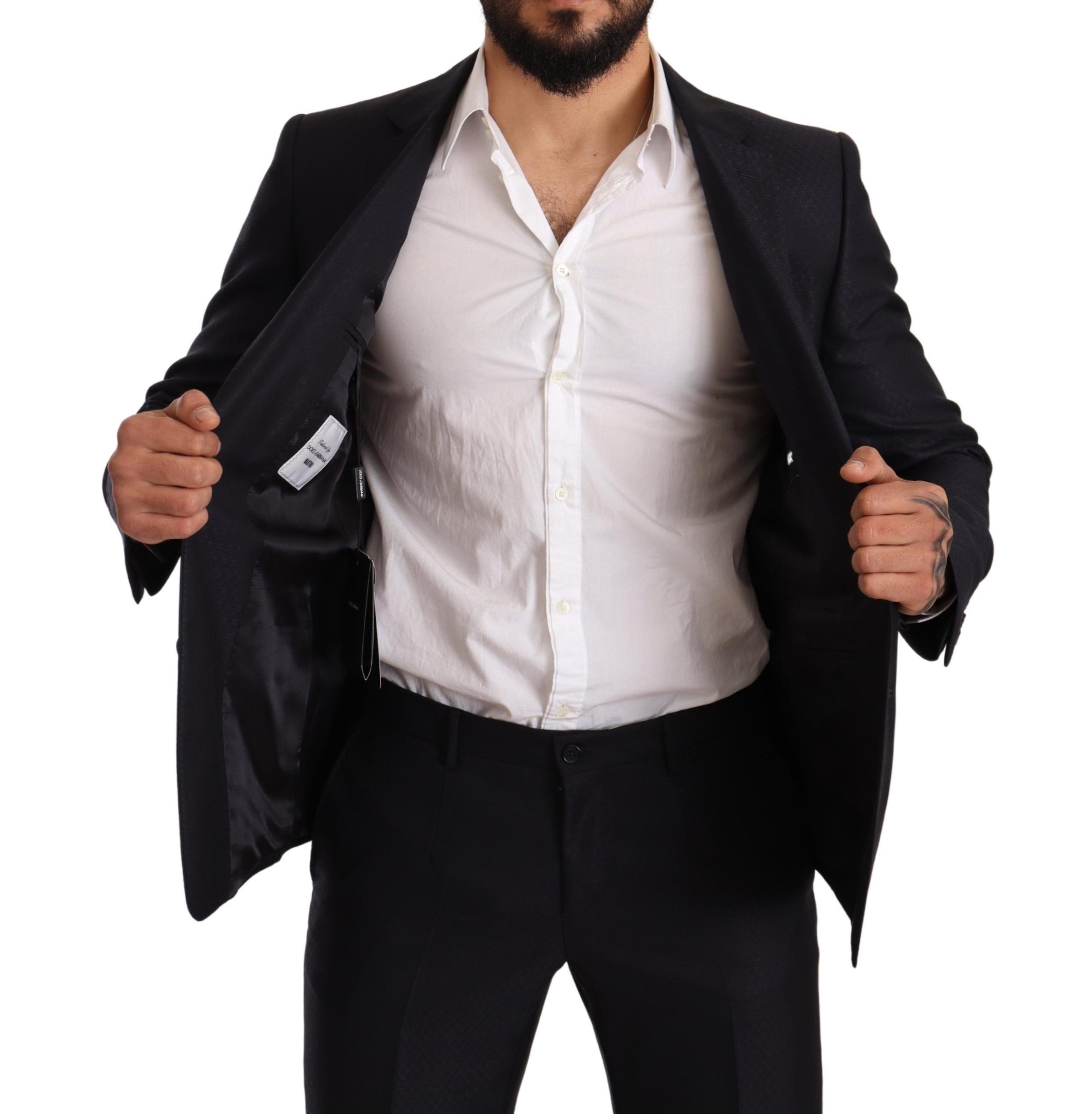 Dolce & Gabbana Blau gemustert MARTINI SLIM FIT 2 Stück Anzug – Bild 5