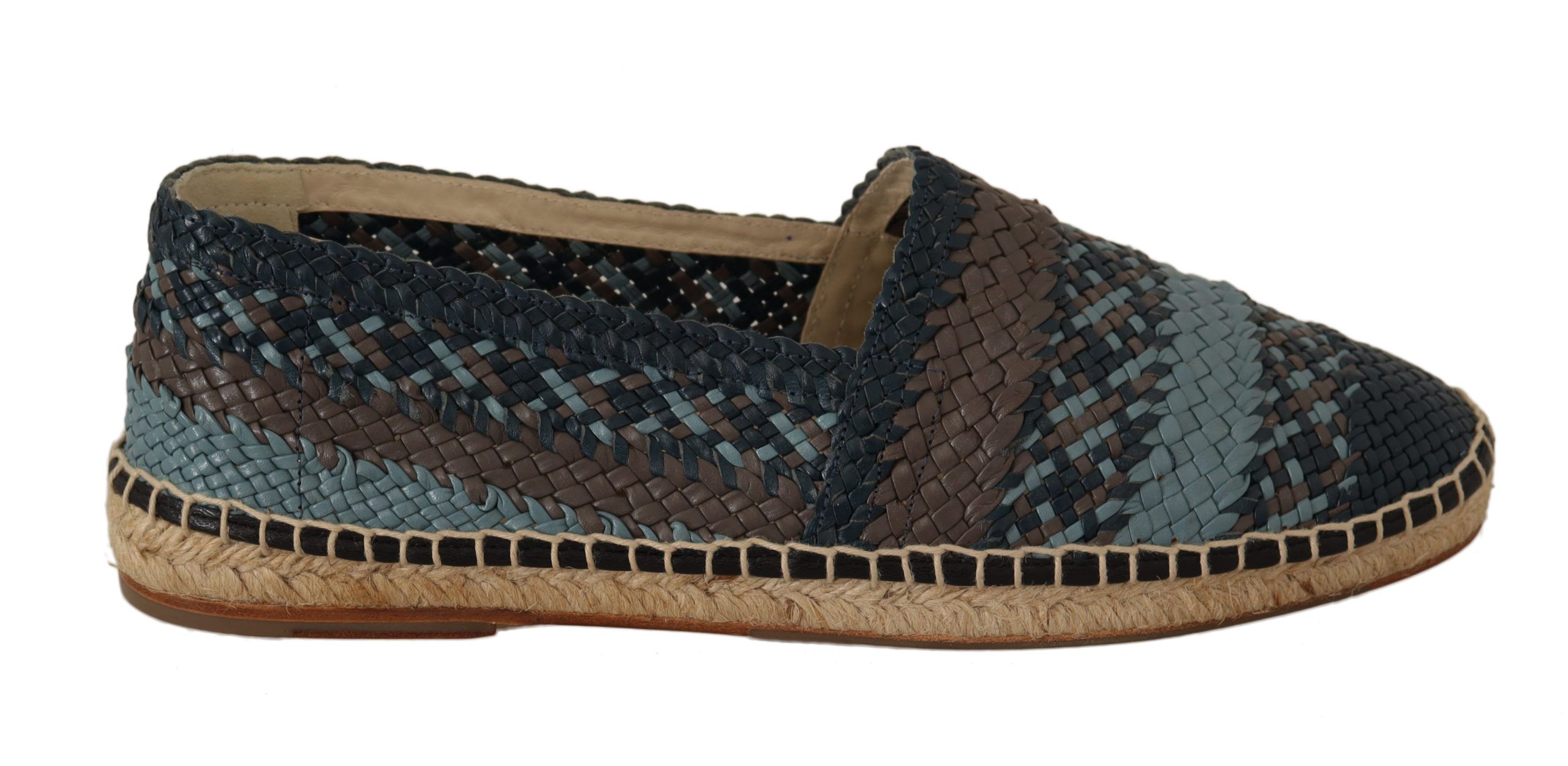 Dolce & Gabbana Blau Gray Slip On Buffalo Espadrille Schuhe