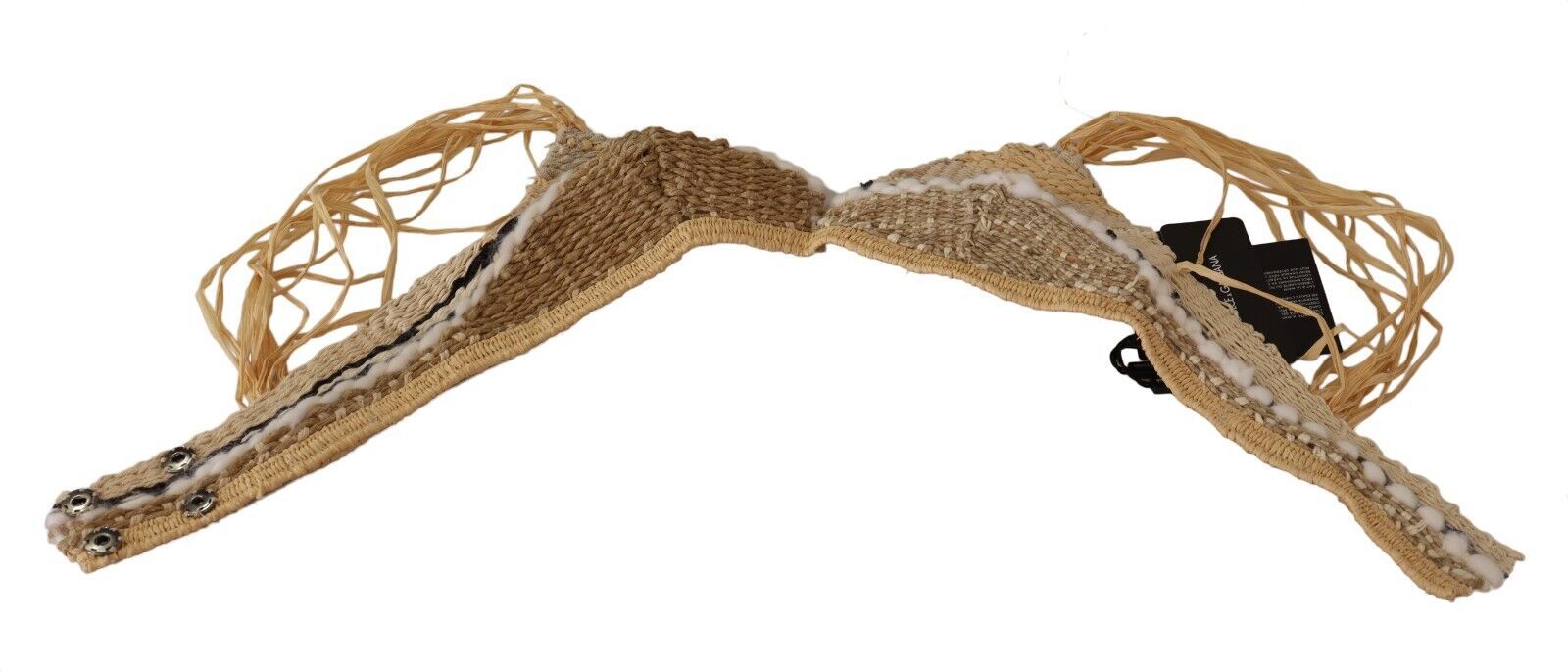 Dolce & Gabbana Beige Stroh Raffia Woven Crochet Cover Up Top – Bild 4