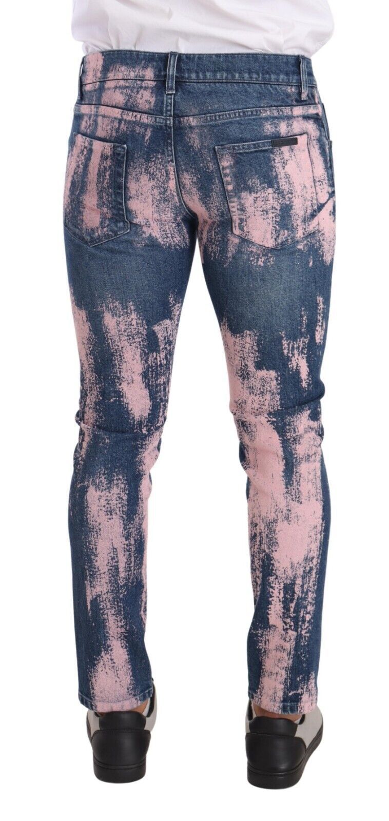 Dolce & Gabbana Blau Rosa Tie Dye Baumwolle Skinny Denim Jeans – Bild 3