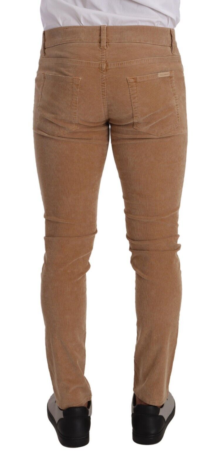 Dolce & Gabbana Brauner Cord Baumwolle Skinny Slim Fit Jeans – Bild 3