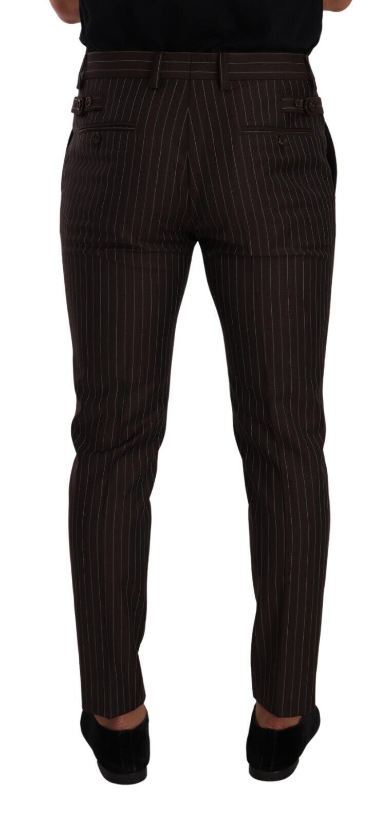 Dolce & Gabbana Braun gestreifte Hose aus Wolle Formal Dress Pants – Bild 2