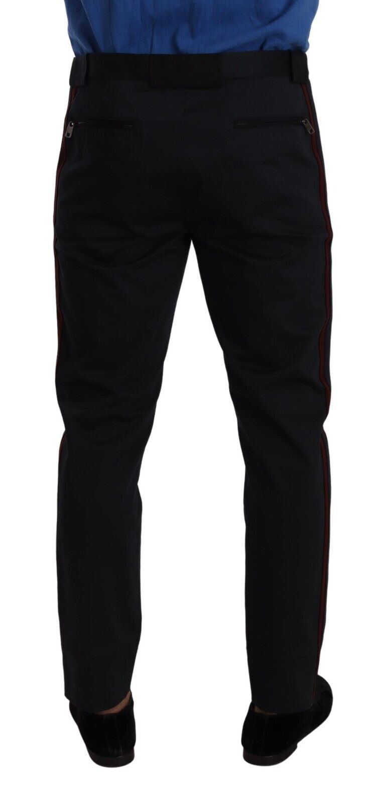 Dolce & Gabbana Bordeauxblaue Skinny Chino-Hose aus Baumwolle – Bild 3