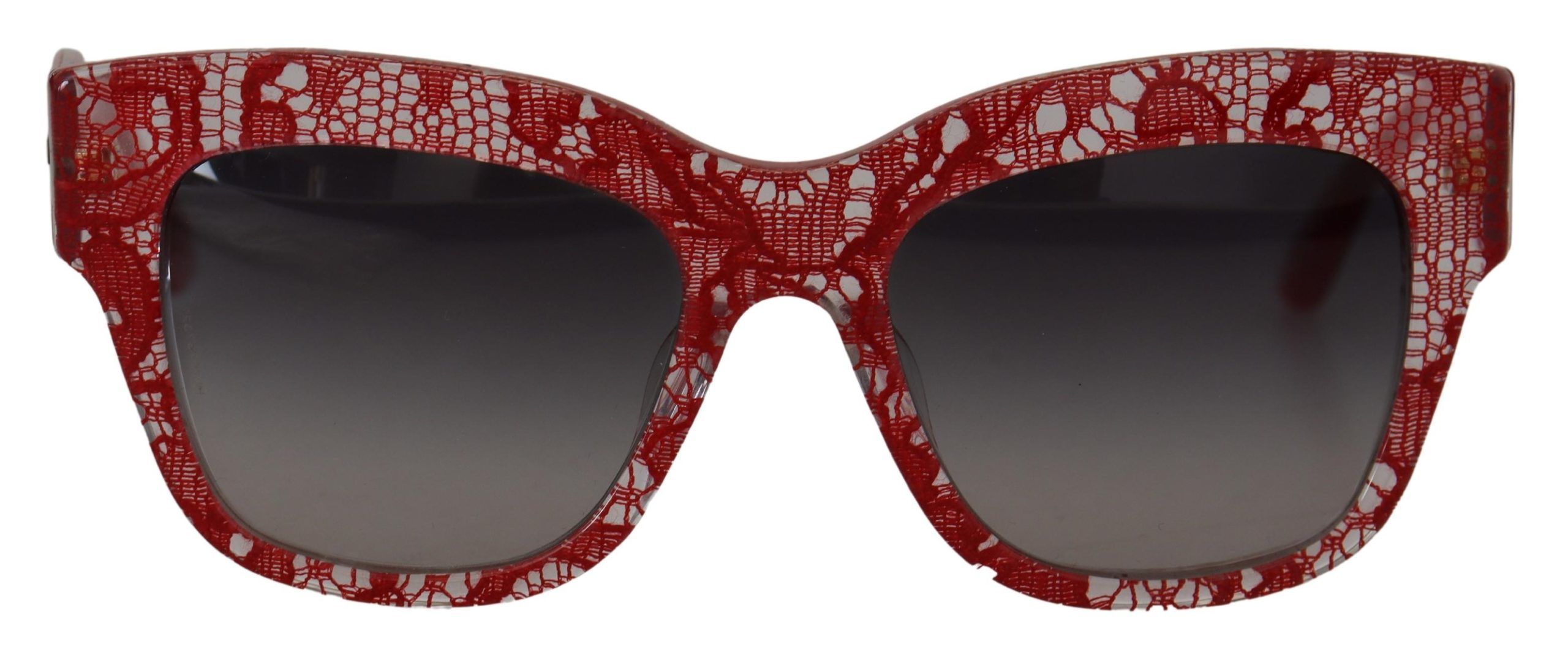 Dolce & Gabbana Rote Spitze Acetat Rechteck Shades DG4231F Sonnenbrille