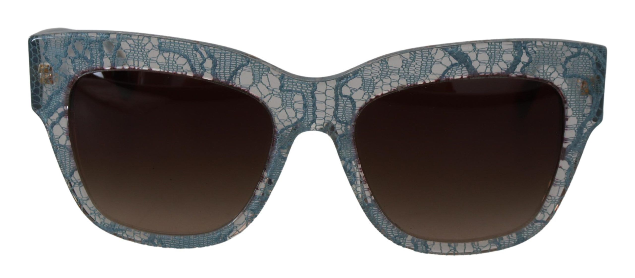 Dolce & Gabbana Blaue Spitze Acetat Kristall Schmetterling DG4231 Sonnenbrille