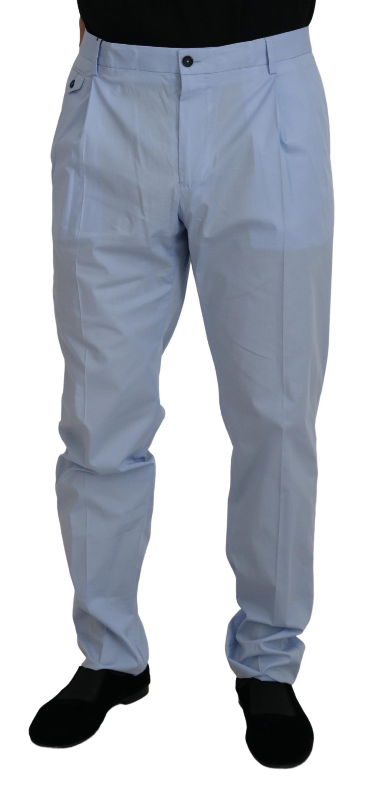 Dolce & Gabbana Blaue Baumwoll-Stretch-Hose Chinos Hosen