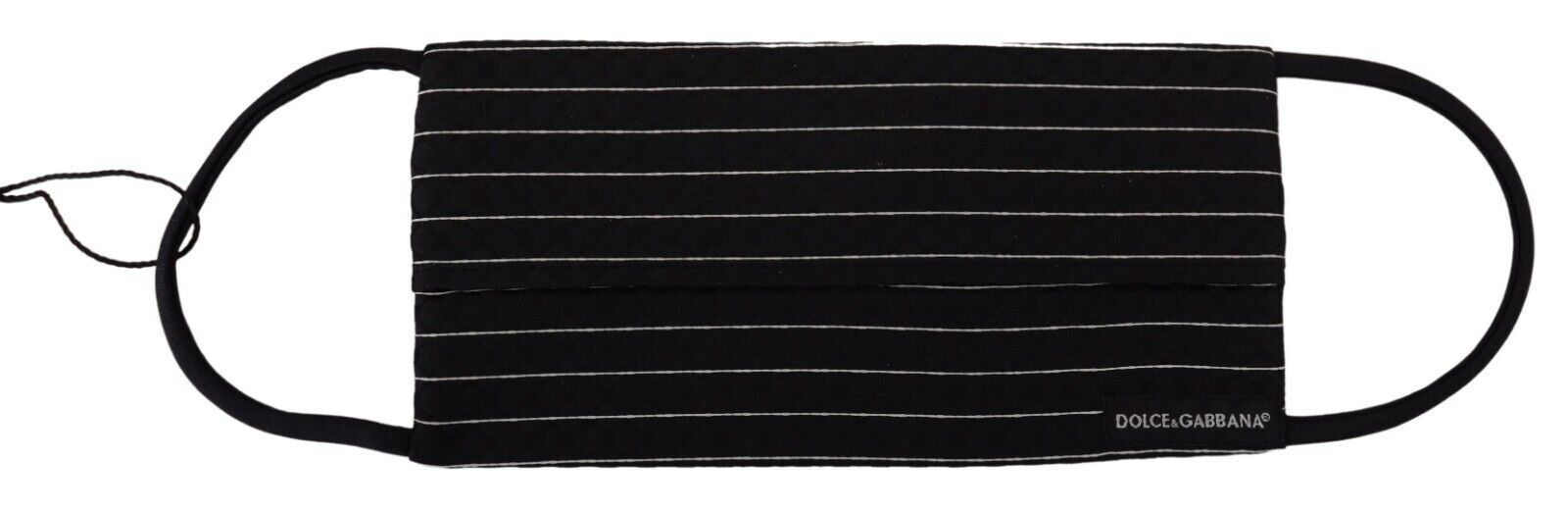 Dolce & Gabbana Schwarz-weiß gestreiftes elastisches Ohrband Einheitsgröße Gesichtsmaske