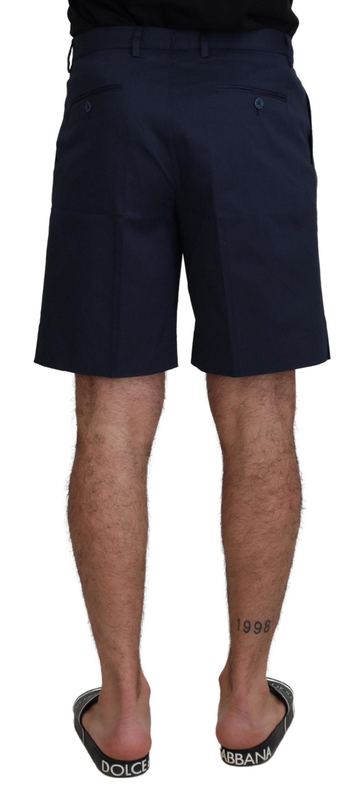 Dolce & Gabbana Blaue Chinos Baumwolle Stretch Casual Shorts – Bild 2