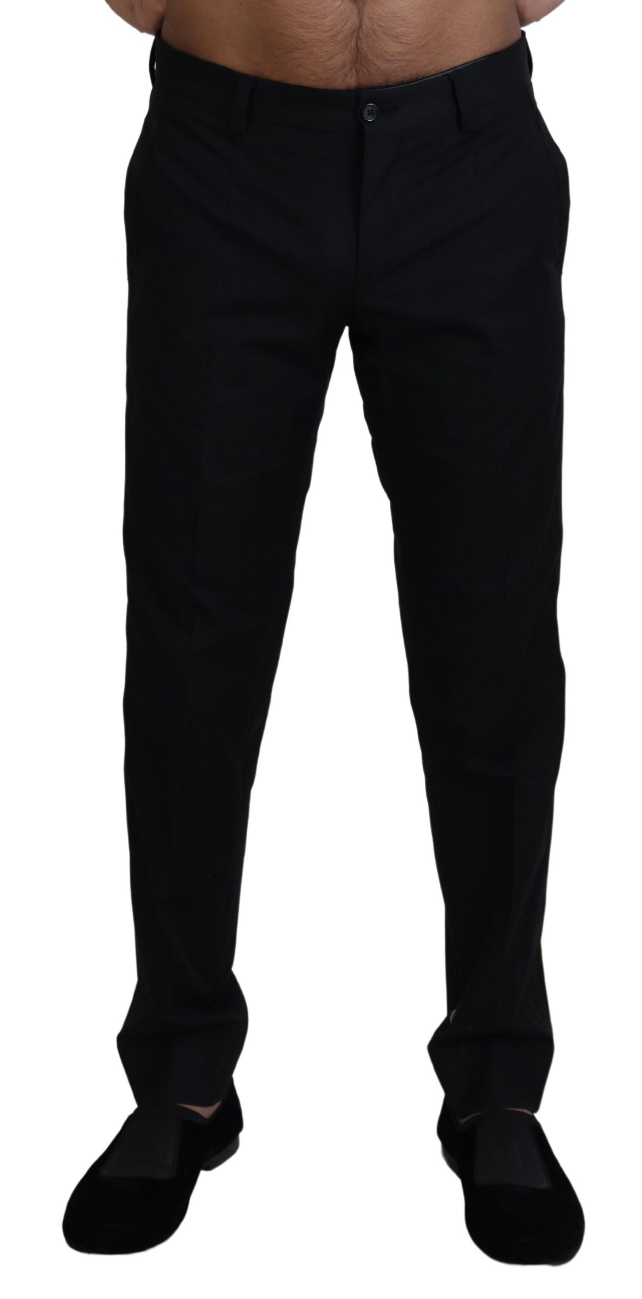 Dolce & Gabbana Schwarze formelle Chino-Hose aus Baumwolle