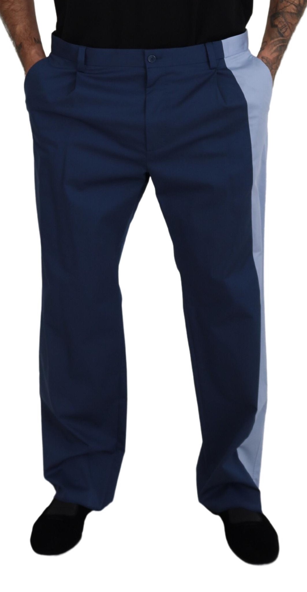 Dolce & Gabbana Blaue Baumwolle Straight Fit Hose – Bild 4