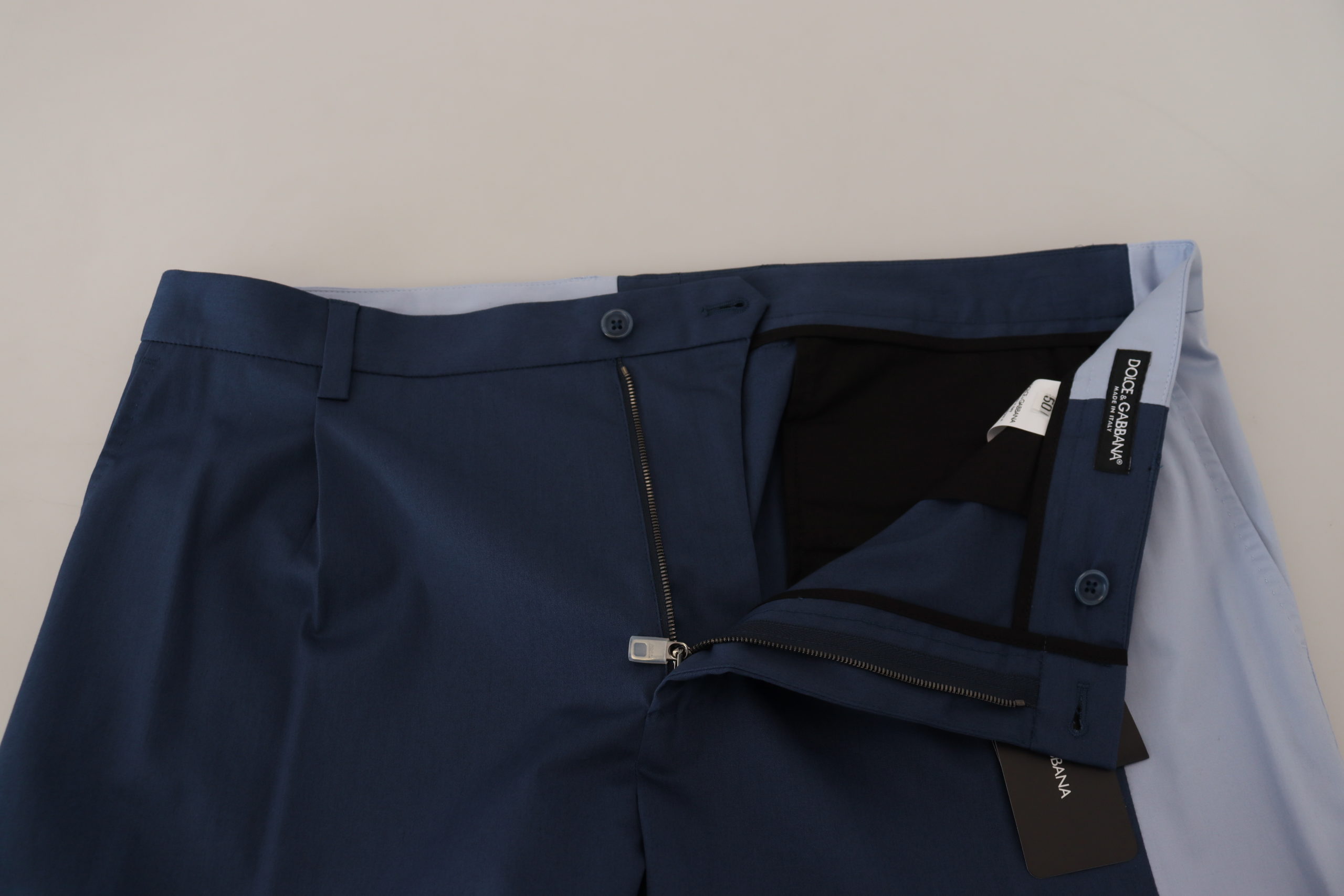 Dolce & Gabbana Blaue Baumwolle Straight Fit Hose – Bild 5