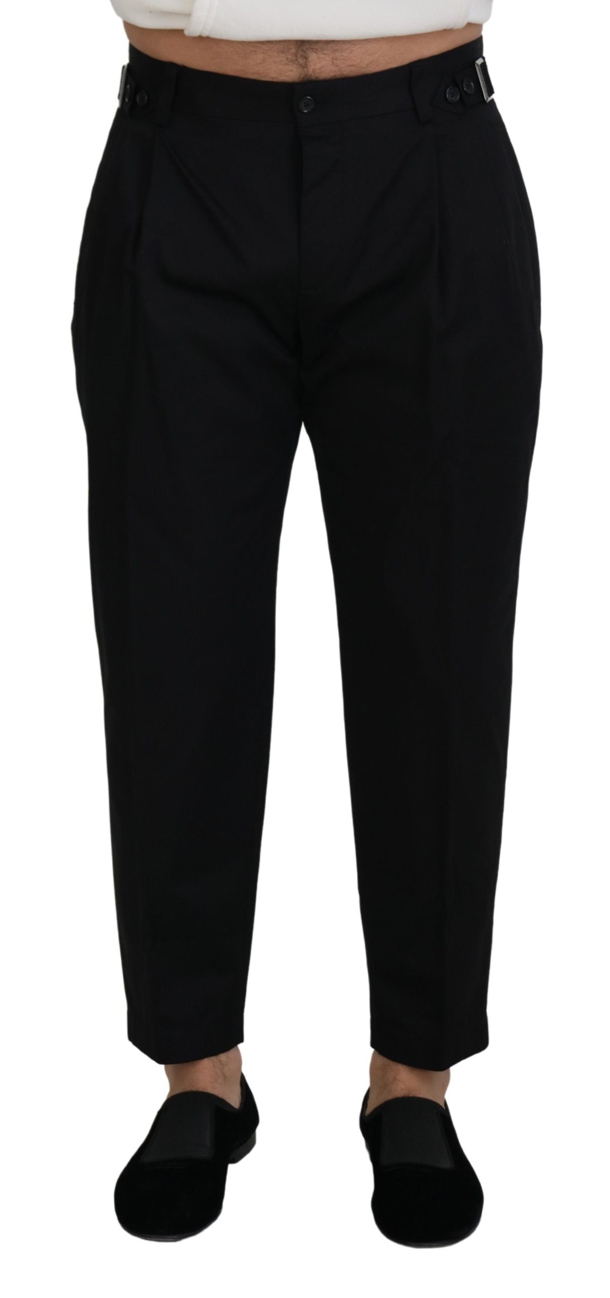Dolce & Gabbana Schwarze formelle Chino-Hose aus Baumwolle